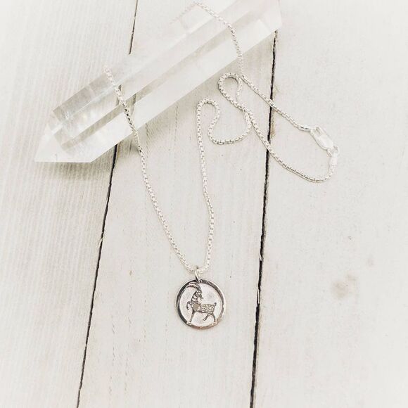 Chinese Zodiac Year of The Goat Pendant Necklace Sterling Silver - Picture 2 of 8